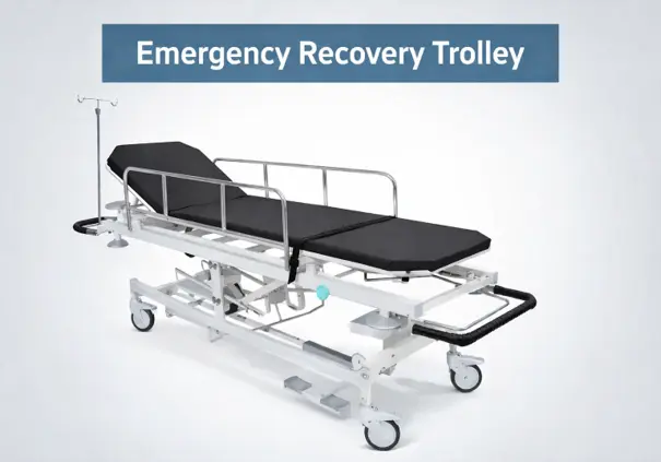 Emergency recovery trolley with hydraulic adjustment